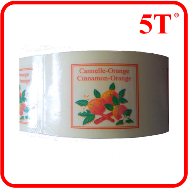 Transparent Cannelle Orange Cosmetic Bottle Labels in Rolls 