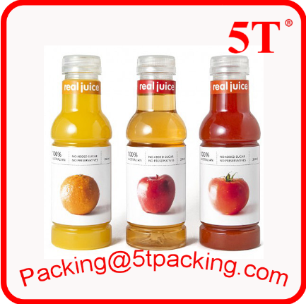 Plastic Adhesive Labels in Creative Classified Fruits Juice Bottles