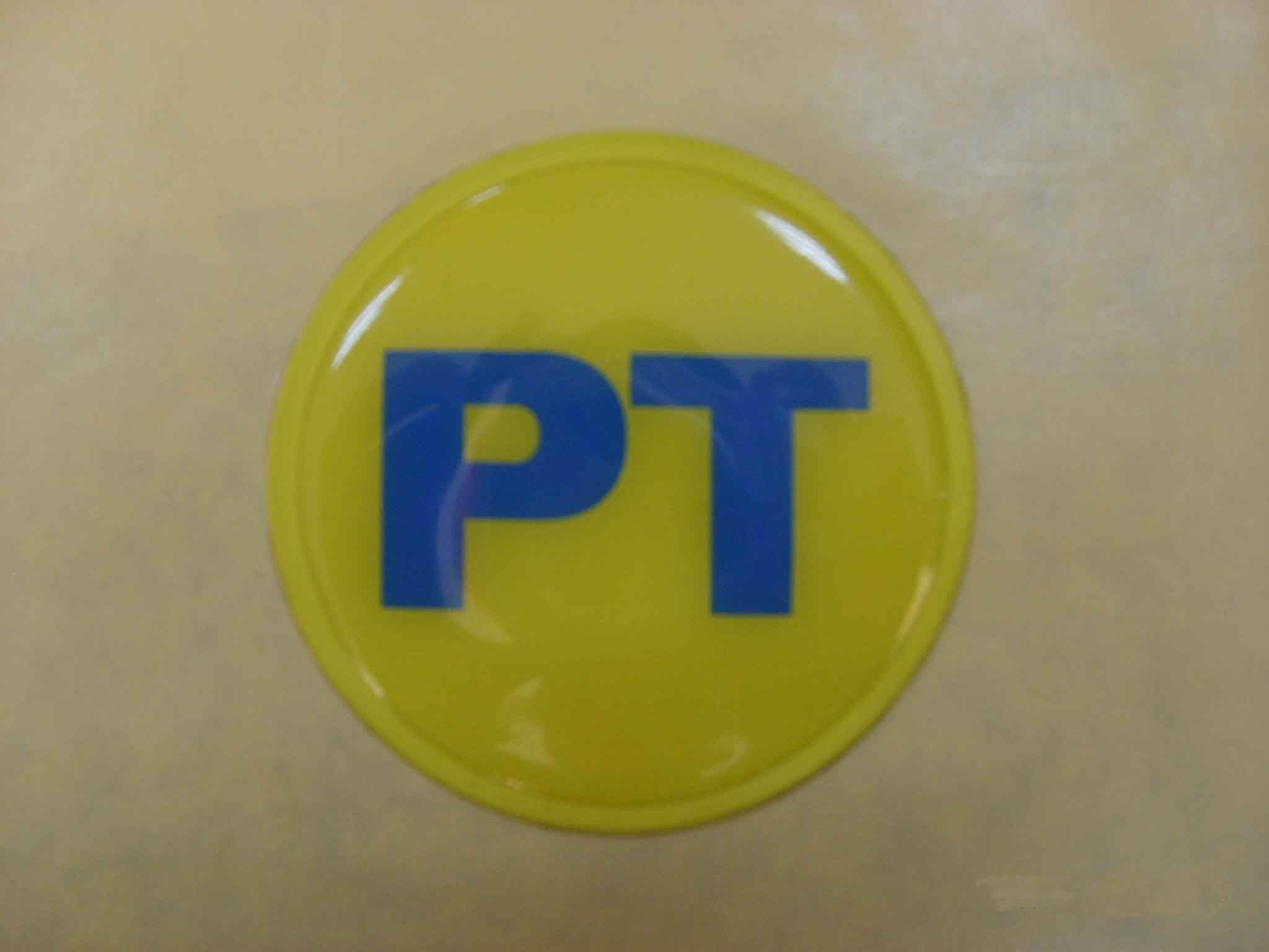 PT Lettering Epoxy Resin Sticker in transparent background